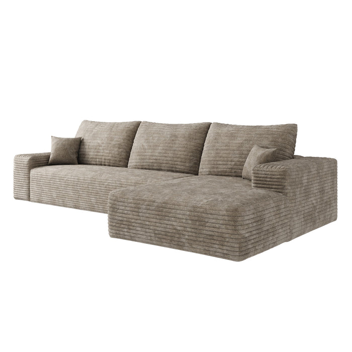 Modular Compression Foam Sofa With Toss Pillows - Camel