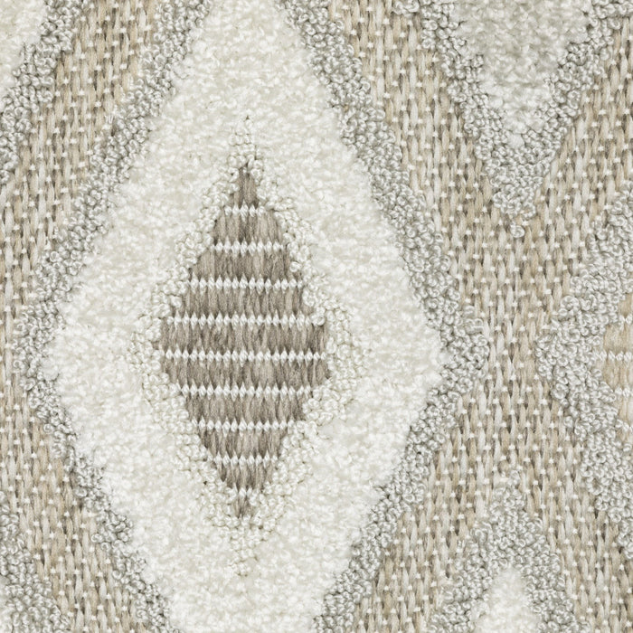 8' X 11' Diamond Area Rug - Beige And Gray