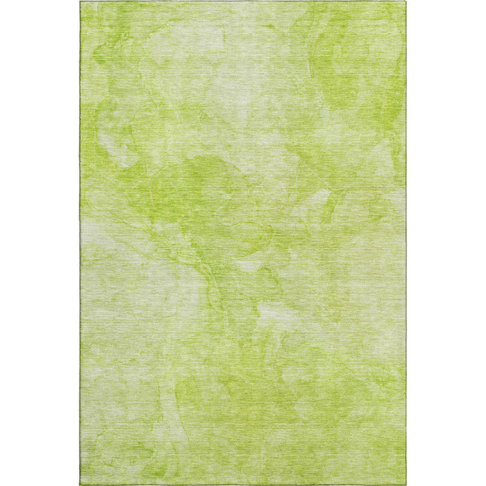 8' X 10' Abstract Washable Area Rug With UV Protection (656278) - Artichoke Green / Ivory