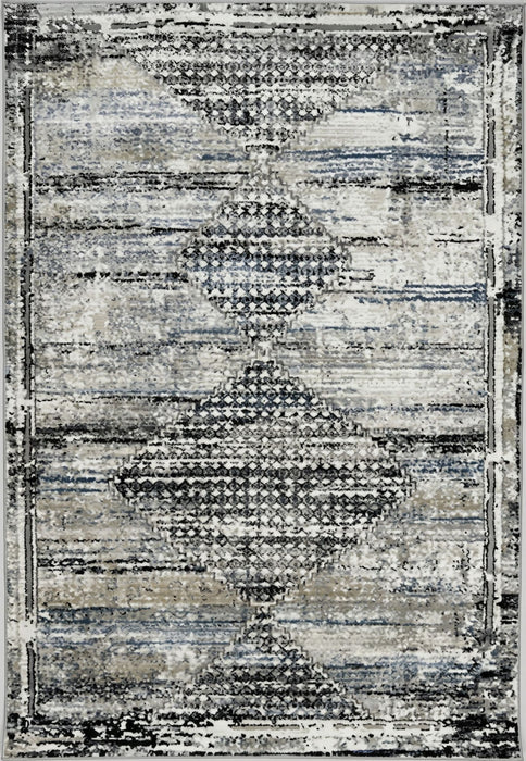 4' X 6' Abstract Area Rug (570075) - Gray / Blue / Ivory