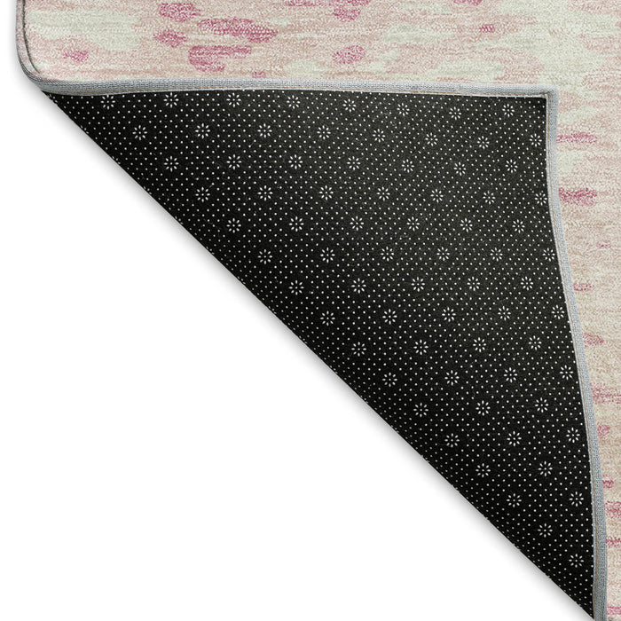 10' X 14' Abstract Washable Area Rug With UV Protection (675468) - Pink / Ivory