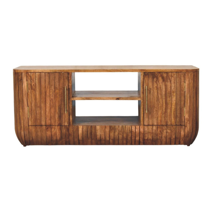 Solid Wood Console Table With Shelf With Drawer (723412) - Brown