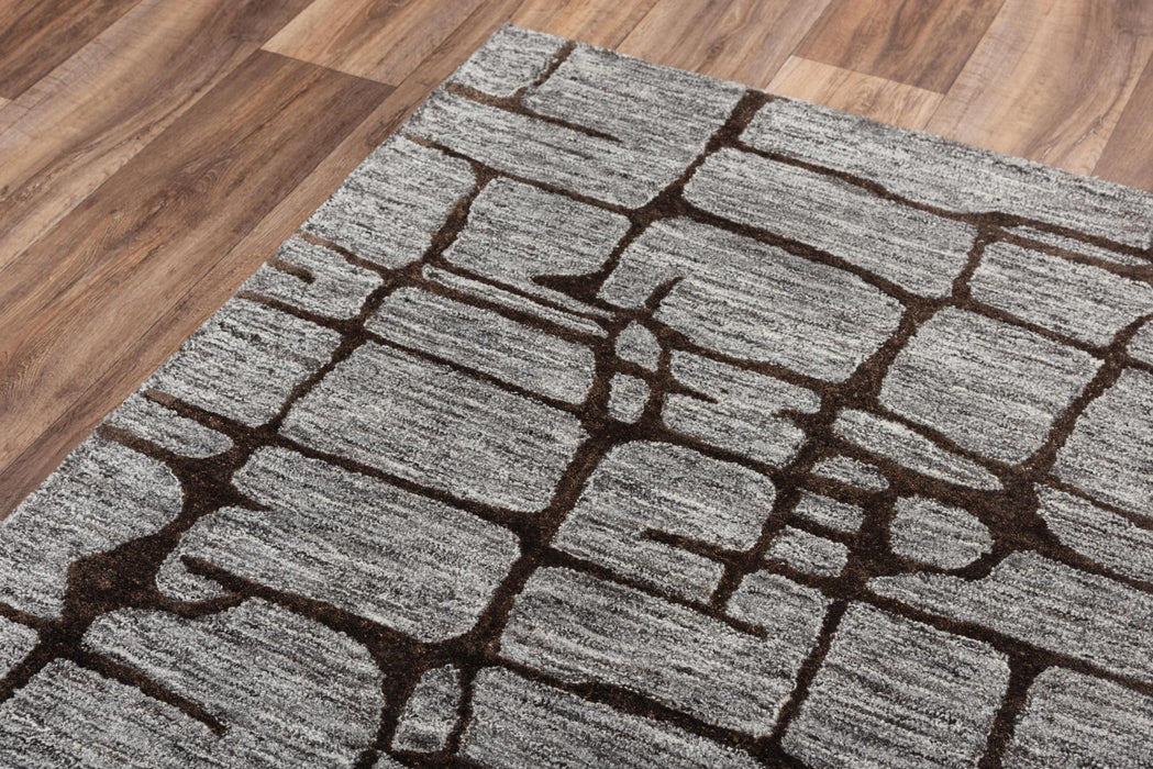 9' X 12' Wool Abstract Hand Tufted Area Rug (747083) - Gray / Charcoal / Black