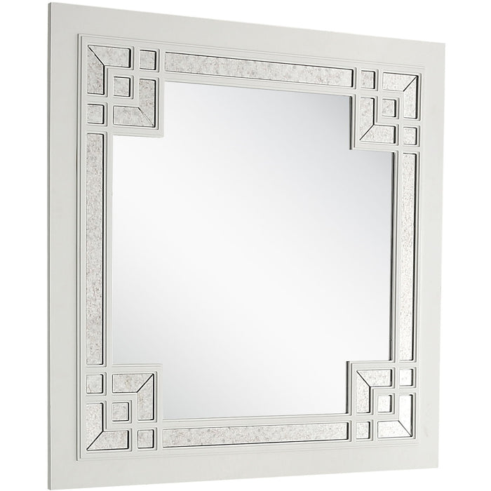 39" Square Accent Mirror - White