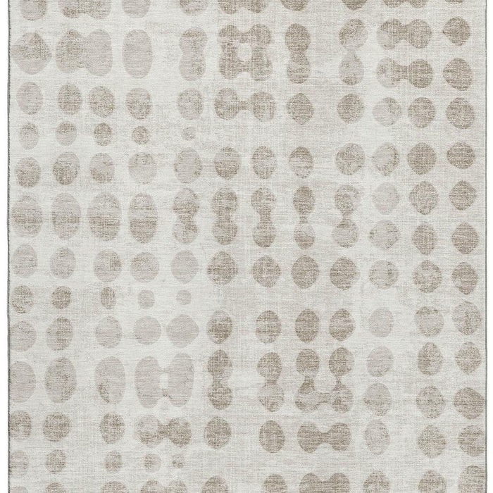 10' X 14' Polka Dot Washable Area Rug With UV Protection (669126) - Ivory / Beige