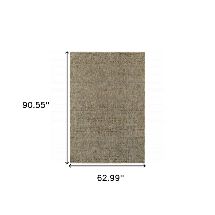 5' x 7' Geometric Power Loom Area Rug - Blue And Silver