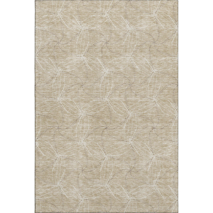 10' X 14' Geometric Washable Area Rug With UV Protection (676548) - Beige / Ivory