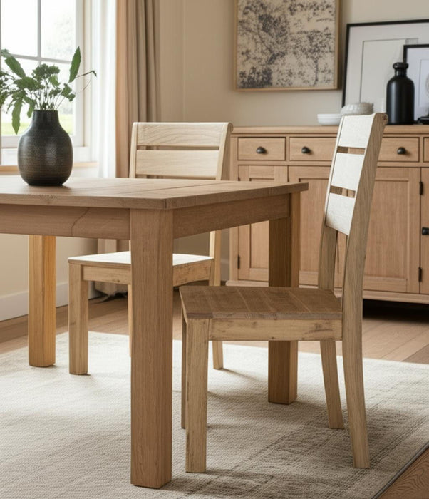 Solid Wood Ladder Back Dining Side Chairs (Set of 2) - Natural