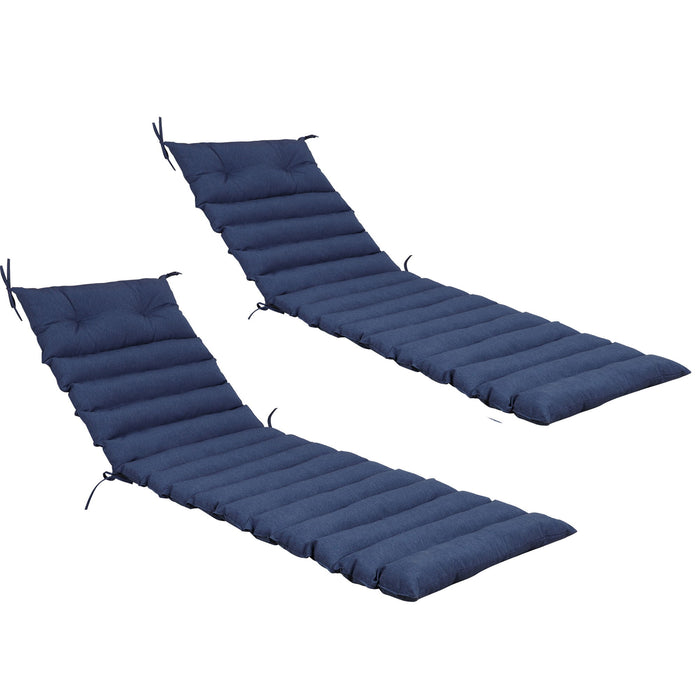 Giga 2-piece outdoor chaise lounge cushion set with back and seat cushions for comfortable outdoor seating.