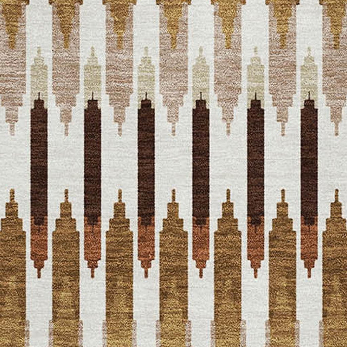 10' X 14' Southwestern Washable Area Rug With UV Protection (668295) - Terra Cotta / Ivory / Beige