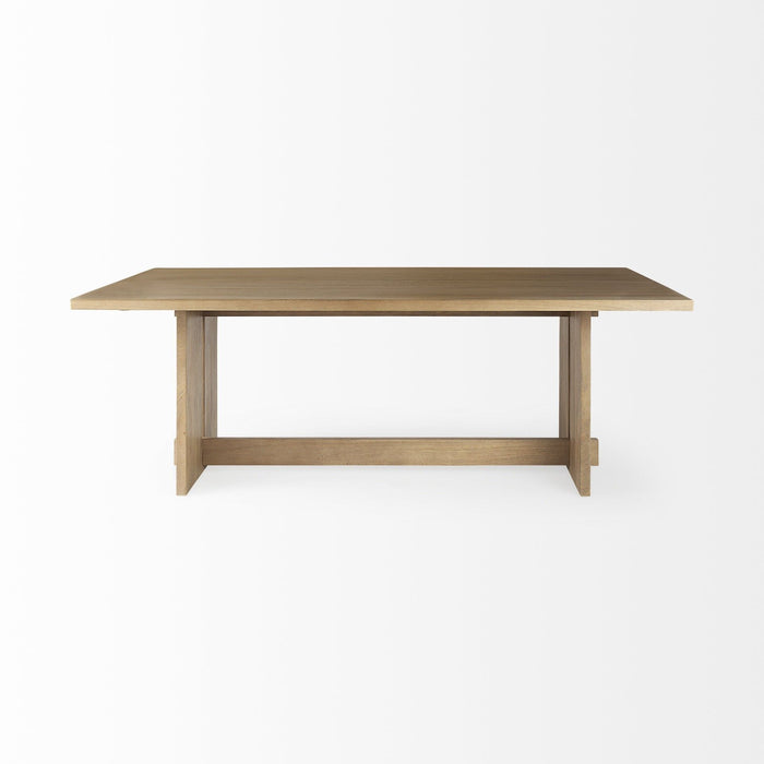 Light Modern Rustic Wooden Dining Table - Brown