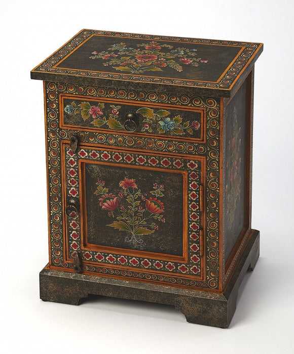 Solid Wood Frame Accent Cabinet With Two Drawers - Dark Brown