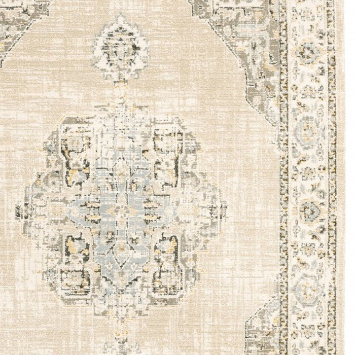 5' x 8' Center Jewel Area Rug - Beige And Ivory