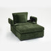 Giga modern oversized stationary chair with matching ottoman, cupholders, and USB charging ports in a contemporary living room setting.