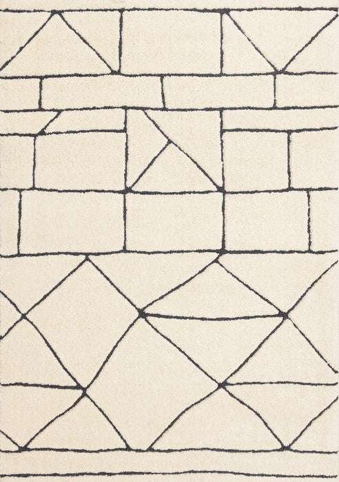 8' X 11' Geometric Area Rug (661273) - Cream / Black