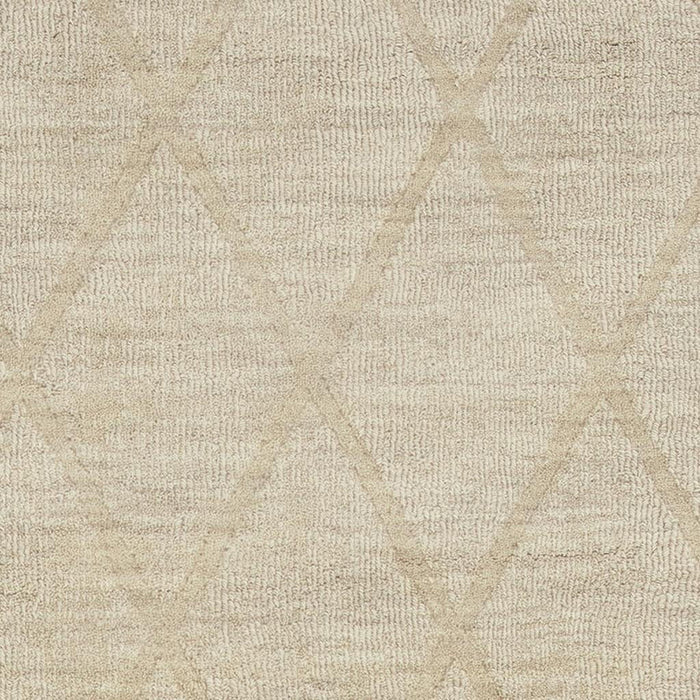6' Wool Geometric Hand Woven Runner Rug (573129) - Beige