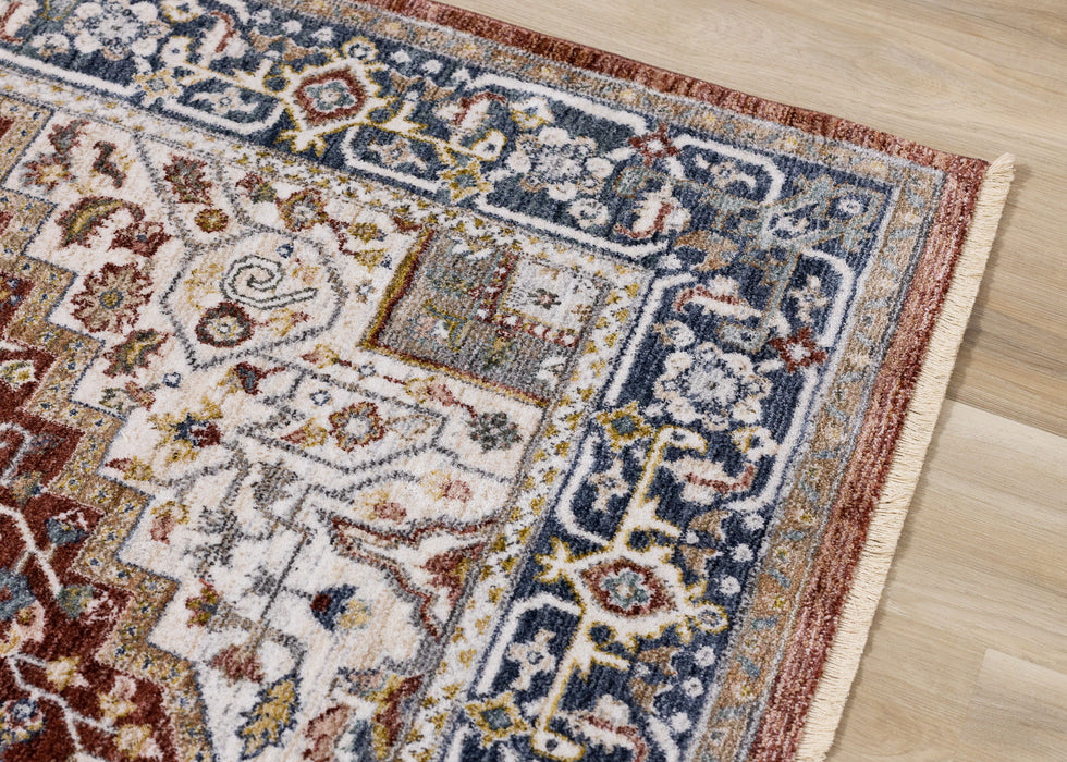 8' X 10' Medallion Area Rug (660198) - Red / Blue / Tan