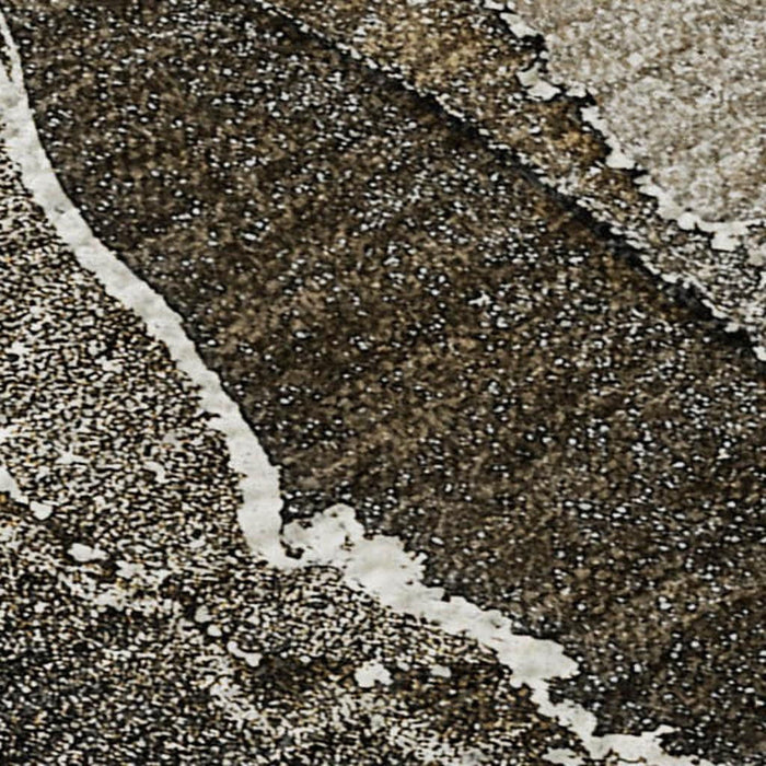 9' X 12' Abstract Washable Area Rug With UV Protection (646667) - Brown / Ivory