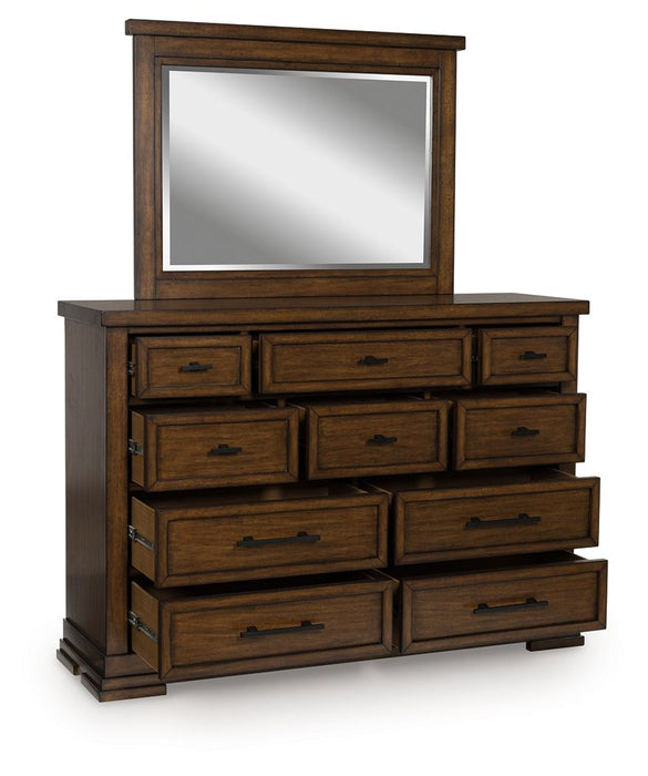 Ashley Furniture Taffenbrook Brown Dresser and Mirror