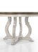 Giga Havanna 5-piece wide round dining table set with vintage walnut finish and off-white chairs for stylish dining rooms.