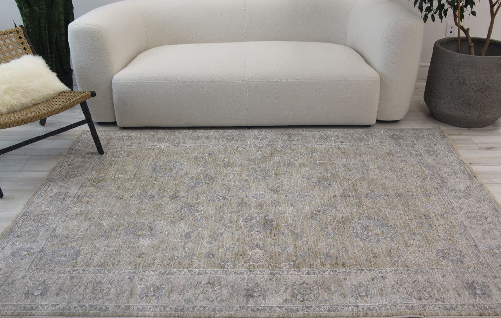 9' x 12' Southwestern Power Loom Stain Resistant Area Rug - Gold