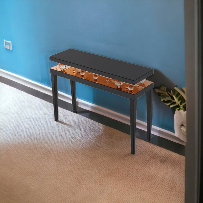 Mirrored Console Table - Black