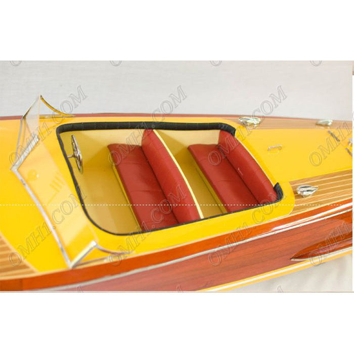 Hand Painted Model Boat (624218) - Dark Brown / Light Brown