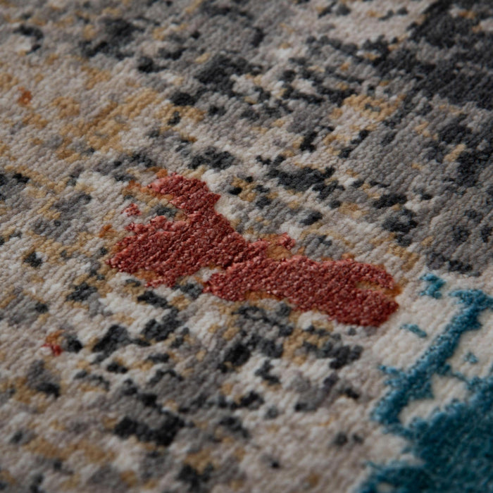 9' X 12' New Zealand Lambs Wool Abstract Hand Carved Handmade Area Rug (747617) - Beige / Yellow / Orange / Blue / Ivory / Gray / Charcoal / Red