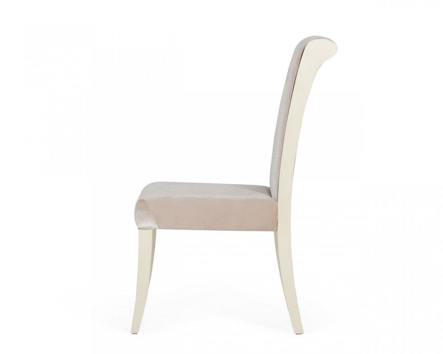 Upholstered Velvet Dining Side Chairs (Set of 2) - Champagne