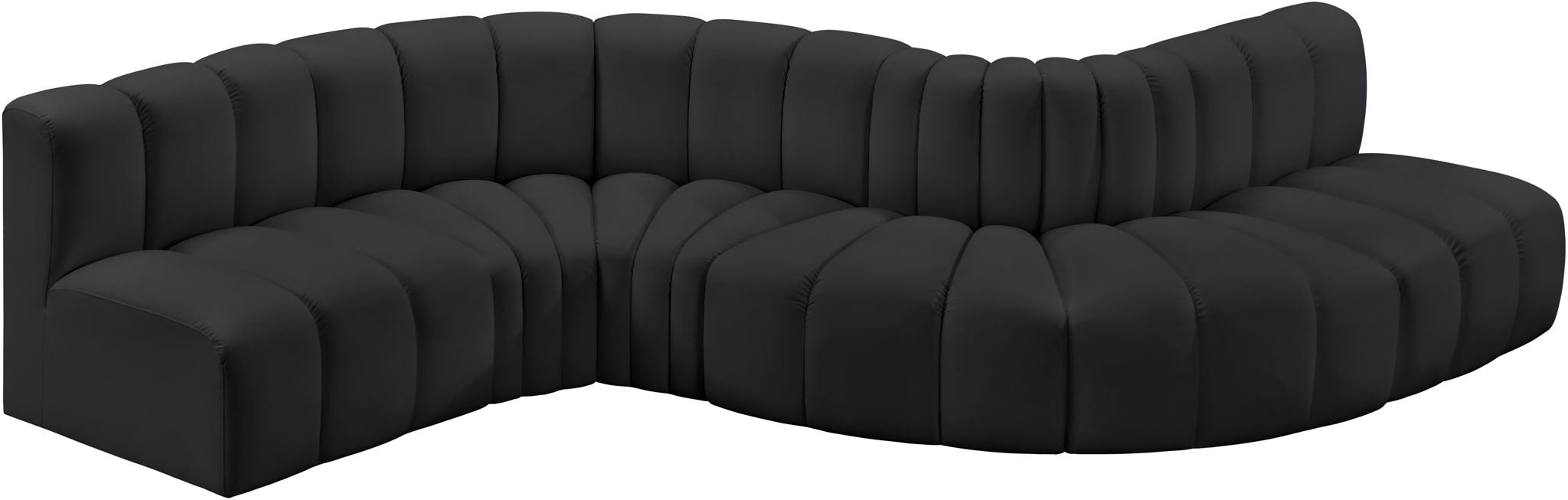 Arc - Faux Leather 6 Piece Curved Modular Sofa