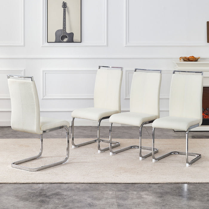 Set of Giga dining chairs with ergonomic backrests, showcasing modern design and comfortable seating for dining rooms.