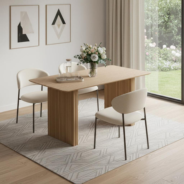 79'' Solid Wood Double Pedestal Base Dining Table - Natural