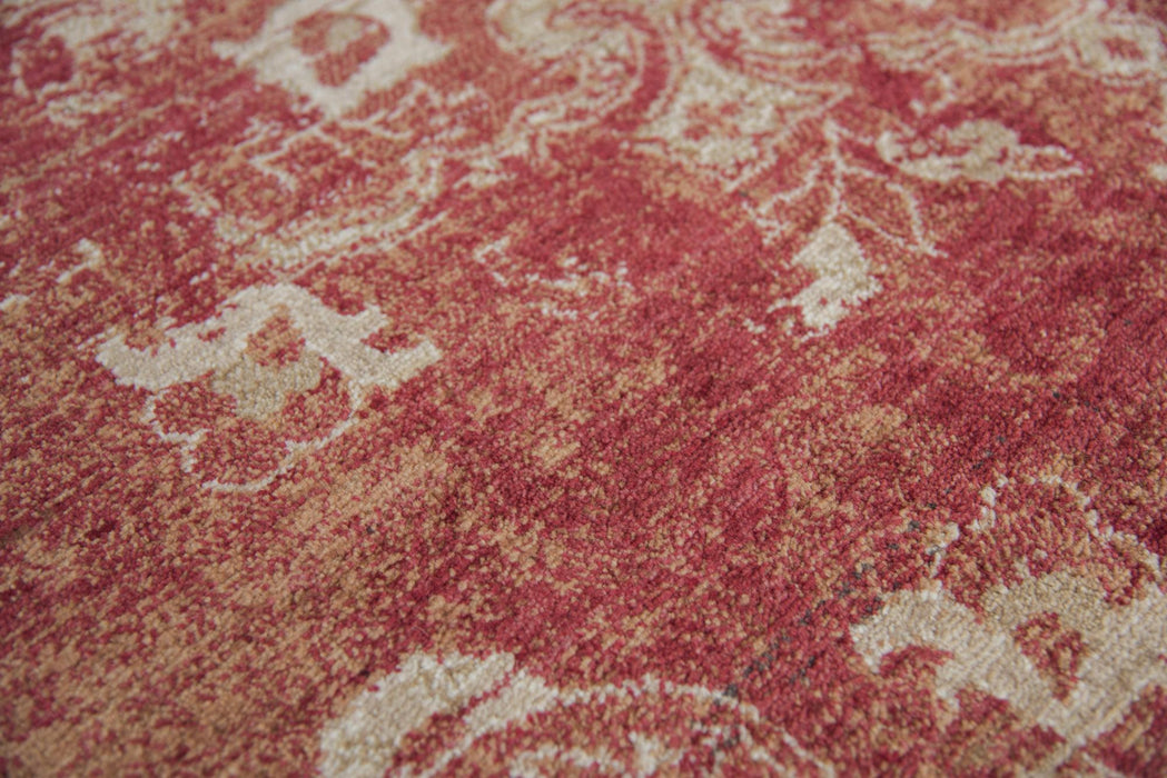 10' X 13' New Zealand Lambs Wool Medallion Hand Carved Handmade Area Rug (747446) - Red / Beige