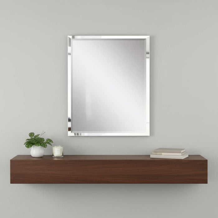 42" Solid Wood Framed Accent Mirror - White