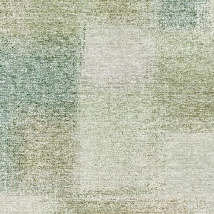 9' X 12' Transitional Abstract Washable Area Rug With UV Protection - Artichoke Green
