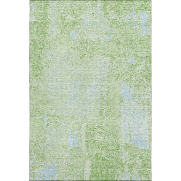 10' X 14' Abstract Washable Area Rug With UV Protection (677999) - Green / Sky Blue