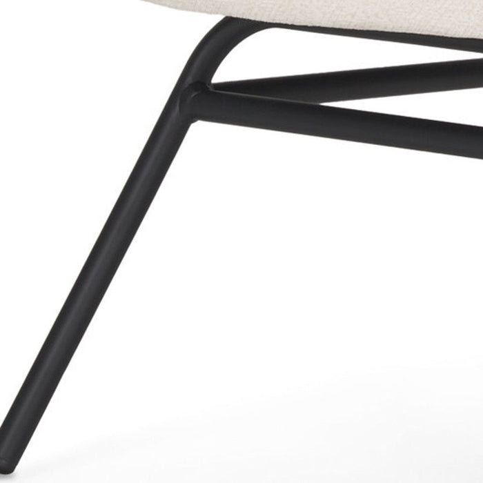 Chenille Metal Slipper Chair - Cream / Black