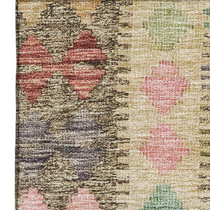 10' X 14' Geometric Washable Area Rug With UV Protection (691836) - Green / Pink / Blue