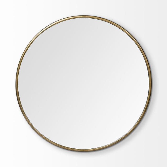 47" Round Metal Framed Accent Mirror - Gold