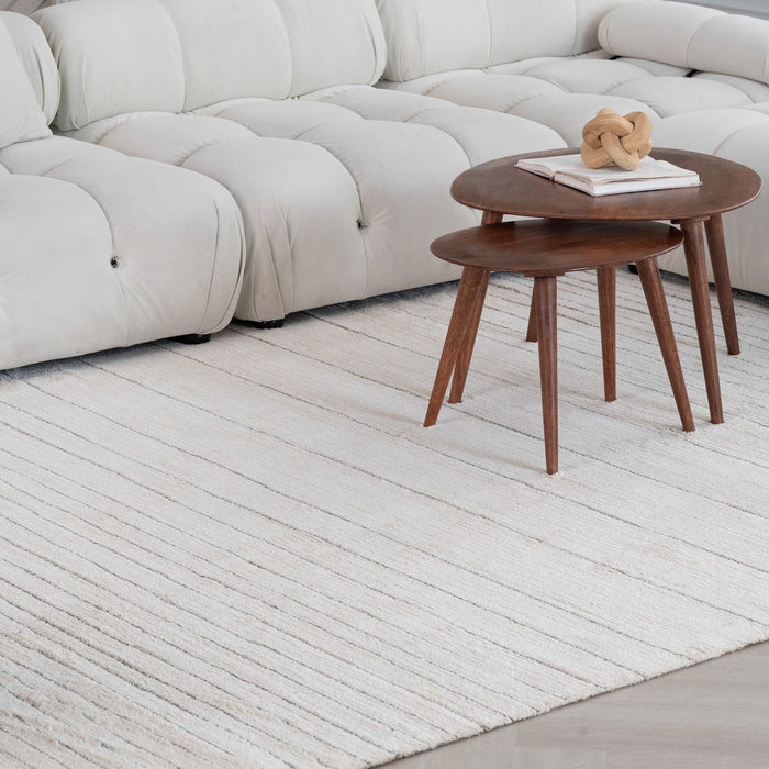 8' x 11' Abstract Non Skid Area Rug - Cream And Beige