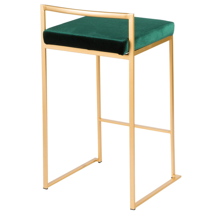 Fuji - Counter Stool With Cushion - Gold Legs
