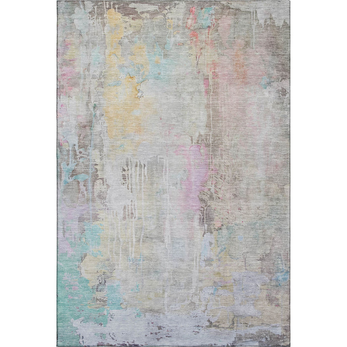 10' X 14' Abstract Washable Area Rug With UV Protection (692154) - Taupe / Teal / Purple