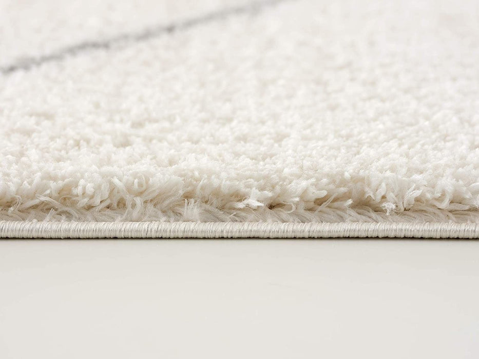8' x 11' Modern Uneven Lattice Area Rug - Ivory