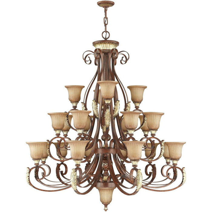 56" Multi Light Metal Dimmable Chandelier With Shades - Bronze