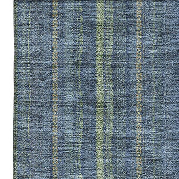 10' X 14' Striped Washable Area Rug With UV Protection (677531) - Blue / Green