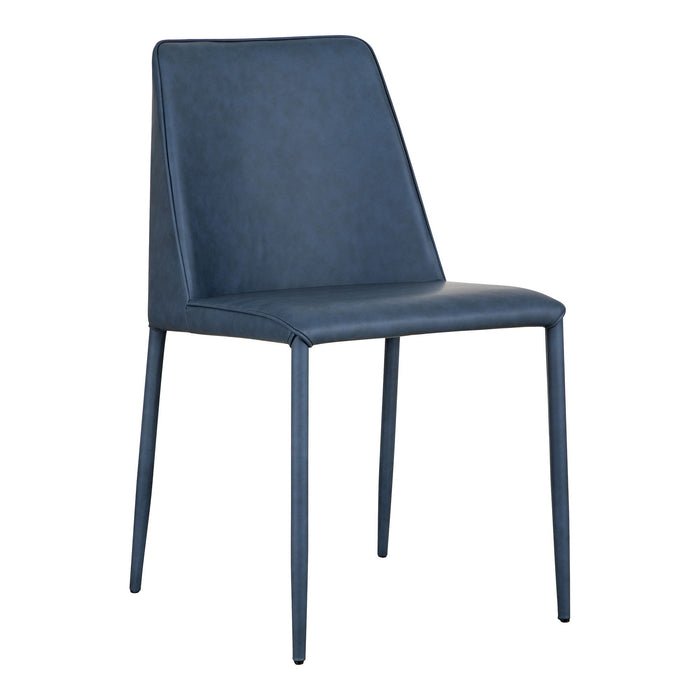 Faux Leather And Iron Dining Side Chairs (Set of 2) - Blue
