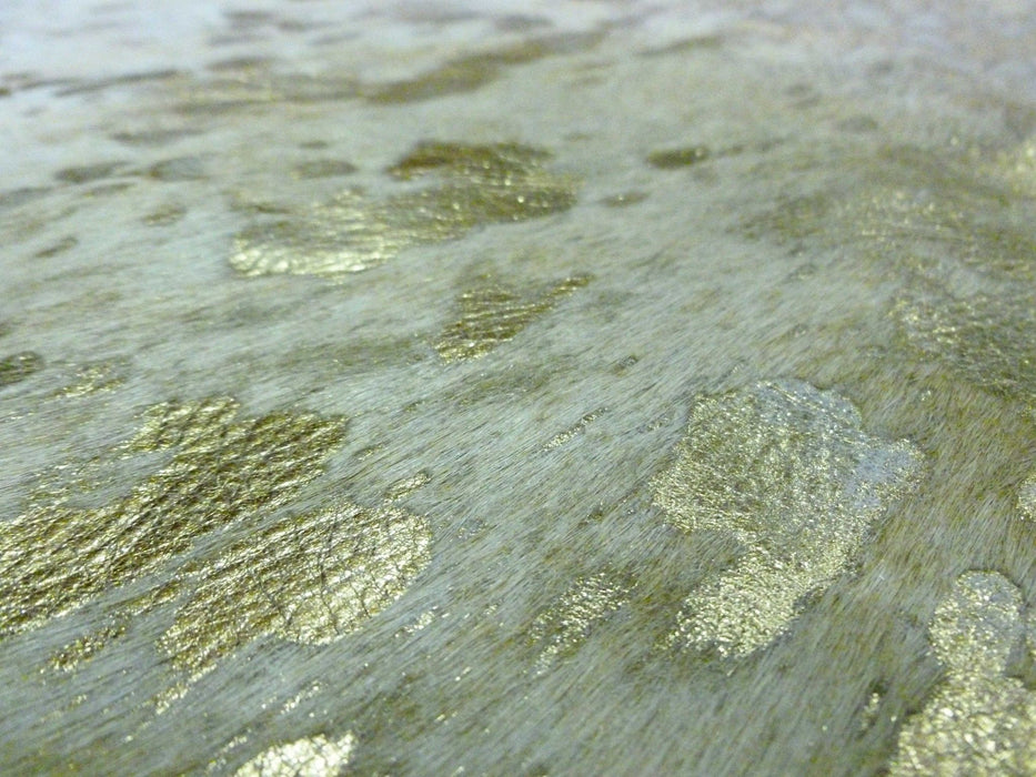 6' Devore Brindled Cowhide Rug - Gold