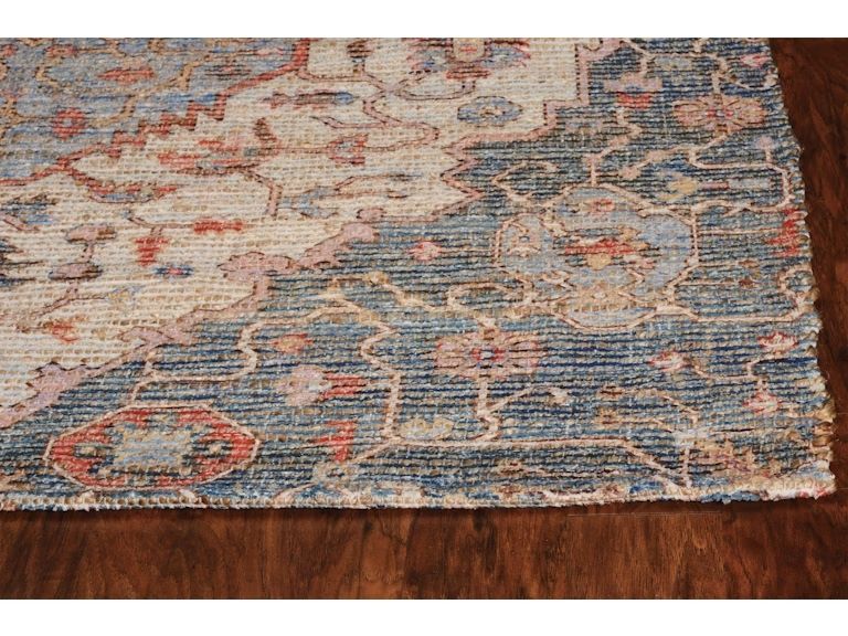 8' x 10' Hand Woven Diamond Medallion Indoor Area Rug - Blue Red