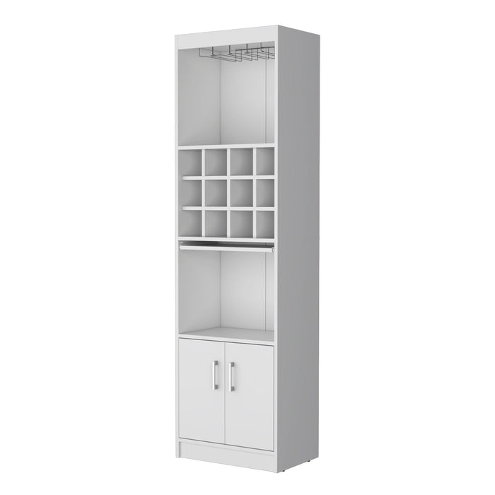 71" Wood Bar Cabinet With Two Doors - White