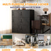 Black Giga 6-door employee storage locker with card slot, suitable for office, gym, school, and home use.
